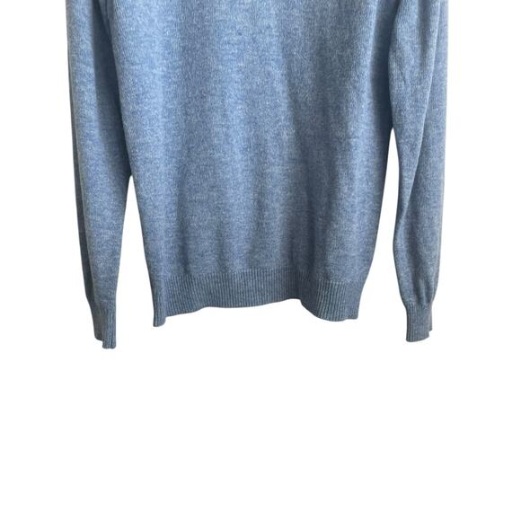 John Cabot Mens Sweater L Blue Lambswool‎ Minimal Office Travel Classic Neutral - Picture 5 of 8